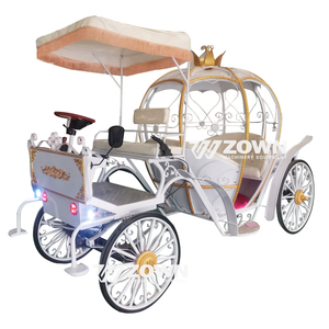 ZOWN Carrosse de luxe Cendrillon en forme de citrouille pour mariage royal avec moteur électrique, rideau de pluie et lampe LED - Product Image 6
