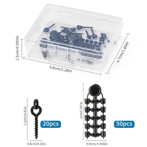LUSHAZER 70 pcs/set Carp Fishing Screw Swivel Stopper Beads Set Rig Accessories Hook Bait Holder Anti emmêlement Connector Tackle - Product Image 2