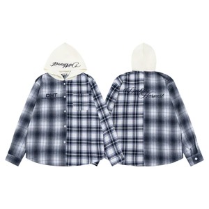 Sweat à capuche pour <span class=keywords><strong>homme</strong></span> de haute qualité pull à carreaux avec col à capuche tissu tricoté pour la saison d'automne - Product Image 2