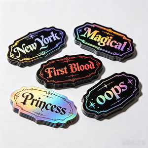 Pegatinas Holográficas <span class=keywords><strong>de</strong></span> Vinilo con Impresión Personalizada, Adhesivas, Impermeables, <span class=keywords><strong>de</strong></span> PVC, con Diseño <span class=keywords><strong>de</strong></span> Logotipo <span class=keywords><strong>de</strong></span> Empresa, Pegatinas Troqueladas - Product Image 1