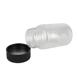 100cc 100ml Wide Mouth Clear Round Empty Pill Bottles <strong>Tablet</strong> Capsule Plastic Bottle <strong>Container</strong> With Black Child-resistant Lids - Product Image 4