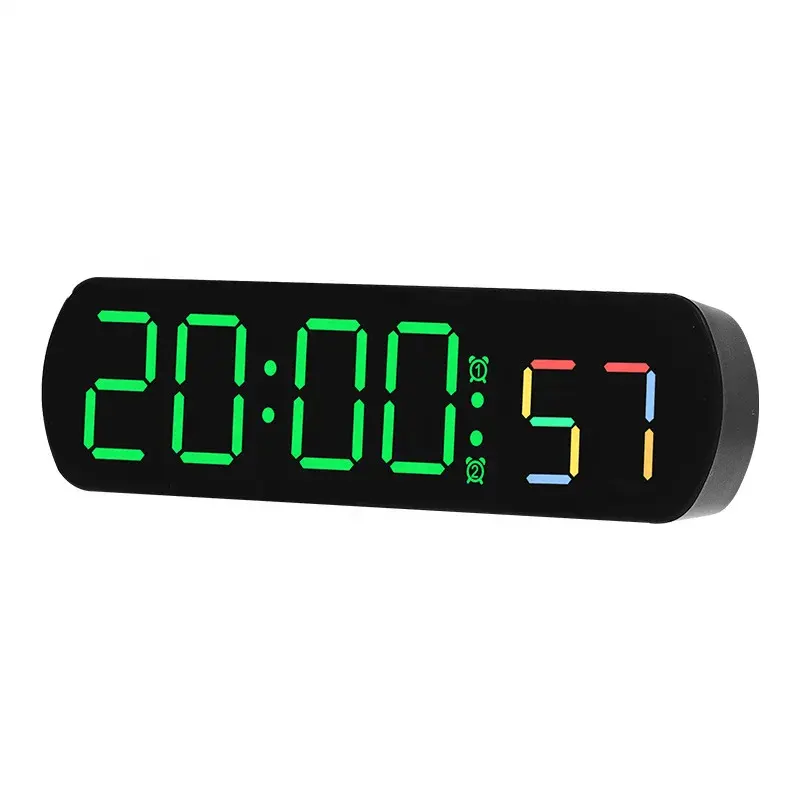 BSCI Factory New Custom Electric Timer Count Up Count Down Digital Color Alarm Snooze Voice Control Table LED Clock