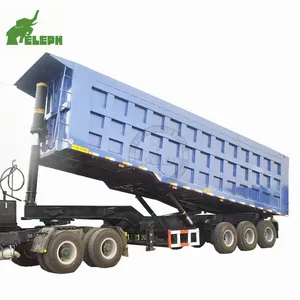 High Quality 3-Axle 30-60ton tipping tipper dumping sand stone construction soil rear tipper dump trailer