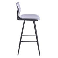 Tabouret de bar en métal noir fait à la main chaises hautes de cuisine tabouret de bar en cuir en gros tabourets de bar de luxe modernes du milieu du siècle