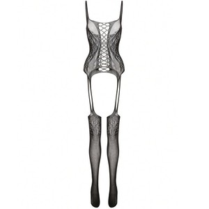 Body en dentelle florale pour femme, lingerie résille à entrejambe ouvert - Product Image 6