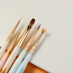 Kit de pinceaux de nail art dégradé pour débutants – Pinceaux éventail, plats et de précision pour la peinture et la sculpture sur gel UV pour manucure - Product Image 5