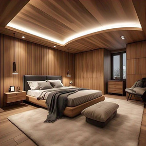 Panneau acoustique personnalisé en placage <span class=keywords><strong>de</strong></span> bois à haute absorption sonore, moderne et élégant, pour l'insonorisation - Product Image 1