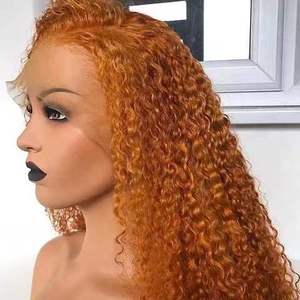 Amara快速输送水波无胶半蕾丝假发生姜印度头发假发人发360蕾丝假发现货供应商 - Product Image 2