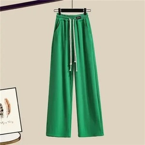 2274 yaz yeni geniş ücretsiz rahat geniş bacak pantolon beyaz gömlek dalga sutyen yelek üç parçalı zarif kadın pantolonları takım eşofman - Product Image 4