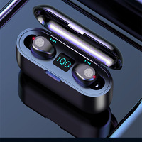 Mini F9 TWS BT 5.3 Headphone Nirkabel dengan Layar LED dan Power Bank 500mAh untuk Pengisian Daya, Headset Gaming Olahraga, Earbuds, Earphone