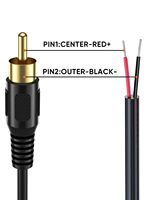 Cable adaptador RCA para altavoces con extremos desnudos estañados, conductor de cobre 20AWG para subwoofer, HiFi y audio de coche