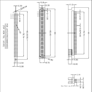 DIN41612 396列96PIN 2.54mm PCBコネクタ端子ブロックオスとメスからケーブルコネクタアクセサリ - Product Image 6