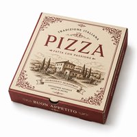 Boîte d'emballage pour pizza carrée écologique, recyclable et biodégradable avec gaufrage, en carton ondulé robuste pour l'emballage alimentaire