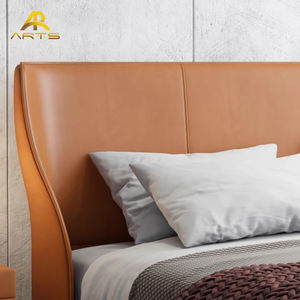 Cama <span class=keywords><strong>de</strong></span> lujo moderna <span class=keywords><strong>de</strong></span> alta calidad a <span class=keywords><strong>precio</strong></span> <span class=keywords><strong>de</strong></span> fábrica, dormitorio principal, cama <span class=keywords><strong>de</strong></span> cuero suspendida tapizada doble flotante minimalista - Product Image 5