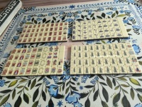 Set Mahjong Amerika Terinspirasi NYC, Ubin Mahjong Putih Krem dengan Seni Empire State & Jembatan Brooklyn