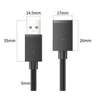 Câble d'extension USB 2.0, Type A mâle vers femelle, matériau durable, transfert de données rapide