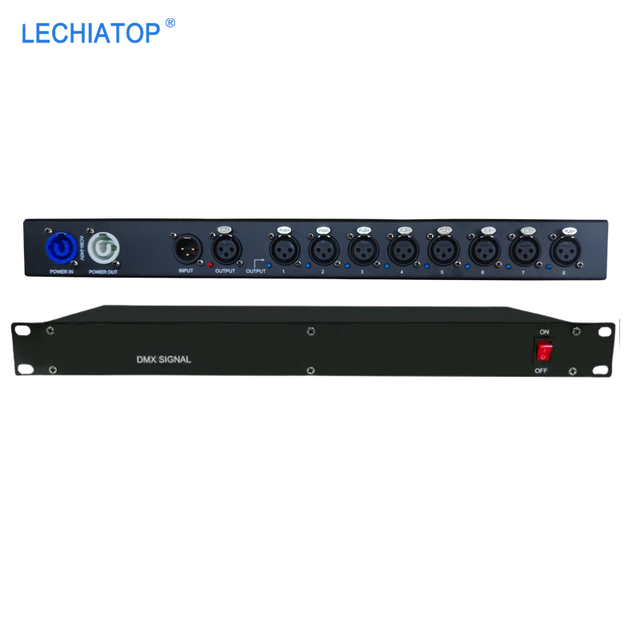 8-Way Stage Lighting DMX 512 Dimmer 12V DJ Splitter Amplifier Isolator 8A Output Current Distributor Manual for Stage Dimmers