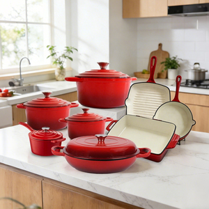 Casserole <span class=keywords><strong>en</strong></span> <span class=keywords><strong>fonte</strong></span> émaillée certifiée LFGB, antiadhésive, écologique, à distribution uniforme de la chaleur, vente chaude transfrontalière, ustensiles de cuisine - Product Image 1