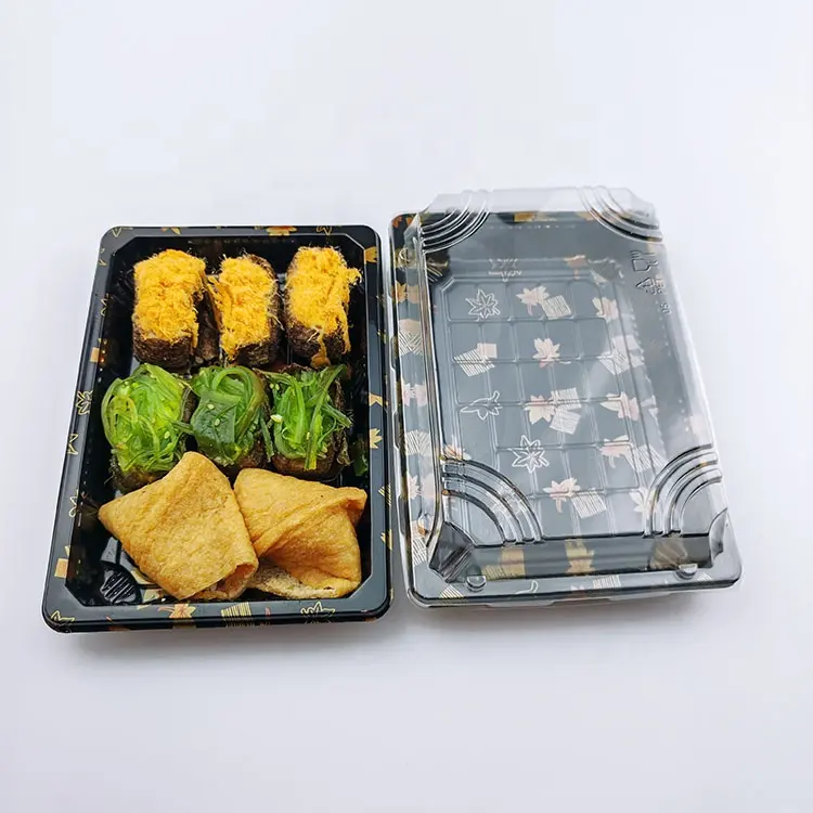 Buona qualità personalizzato Blister monouso in plastica vassoio per Sushi con coperchio trasparente Anti nebbia