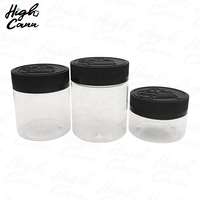 Wadah Plastik PET Ringan Warna Putih Bening Hitam Amber 4oz 5oz Stoples Plastik untuk Bunga Kering Segel Kedap Udara dengan Kunci Pengaman Anak