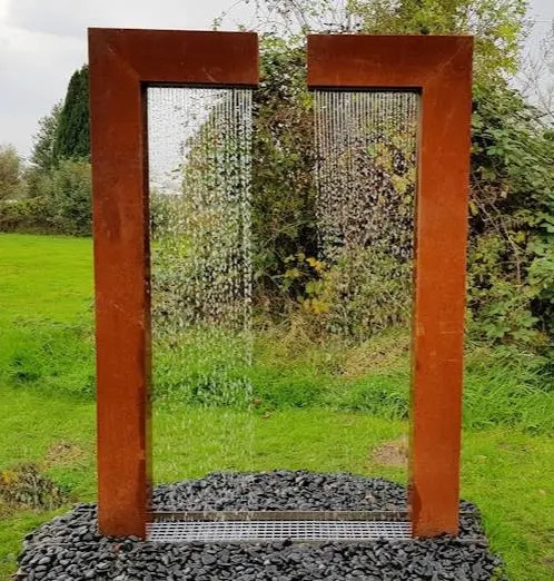 Fontaine de Corten de paysage de jardin extérieur, cour privée personnalisée, mur de rideau d'eau de style européen chinois