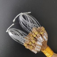 Vente en gros pré-lié 12a micro-anneau brut vierge double dessiné perles de cheveux humains extensions de cheveux de trame micro-boucle liens extension de cheveux