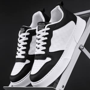 Nouvelles baskets décontractées d'été 2025 pour hommes à lacets, en cuir respirant et toile, avec doublure en tissu et semelle extérieure en caoutchouc - Product Image 1