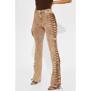 Jean tendance rétro pour femme avec cordon de serrage – Mode - Product Image 4