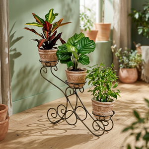 Luxury Modern Metal Plant Stand 3 Tier Flower <b>Pot</b> <b>Holder</b> Elegant Black Iron Display Rack for Indoor Outdoor Home Decor - Product Image 3