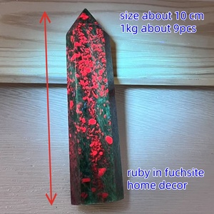 Bán buôn tự nhiên lỏng đá quý tinh thần sản phẩm chữa bệnh pha lê thủ công <span class=keywords><strong>Ruby</strong></span> trong fuchsite điểm cho trang trí nội thất - Product Image 4