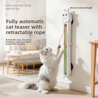 Mainan Kucing Otomatis Penuh, Bola Terbang ABS yang Dipasang di Pintu, Mainan Interaktif untuk Hewan Peliharaan