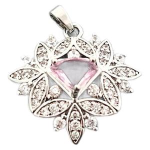 Collier pendentif tendance en forme de fleur, en alliage de zinc, serti pavé, ensemble de bijoux décontractés - Product Image 5