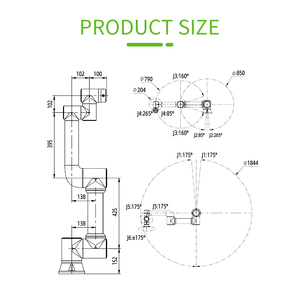 Robot Colaborativo de 6 Ejes con Carga Útil de 5 kg, Cobots Programables de Precisión para Paletización Industrial, Soldadura, Automatización de Fabricación - Product Image 3