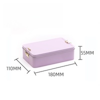 Boîte de rangement rectangulaire personnalisée en fer blanc recyclable pour emballage alimentaire, avec fermeture à boucle, idéale pour chocolats, snacks, gâteaux, bonbons et biscuits