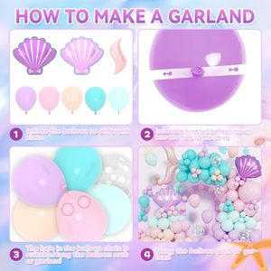 Kit Guirlande de Ballons en Latex Sirène, Arche de Ballons Queue de Sirène, Unisexe, Petite Sirène, Anniversaire, Saint-Valentin, Noël, Halloween, Thème Marin - Product Image 5