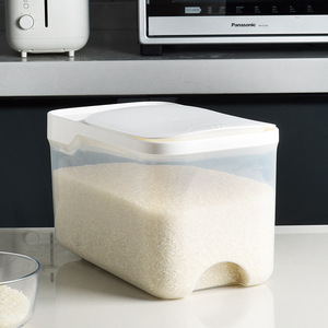 Juego de contenedores de almacenamiento de granos transparentes Recipiente de almacenamiento de harina de cereales para el hogar Contenedor de arroz de gran capacidad - Product Image 1