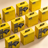 Présentoir pliable personnalisé en carton jaune et noir pour emballage de chargeur automobile double USB à charge rapide