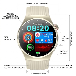 Reloj Inteligente Elegante con Pantalla AMOLED HD, Monitor <span class=keywords><strong>de</strong></span> Actividad y Salud con IA, SpO2, Monitorización del Sueño, Botón SOS, Resistente al Agua IP66, 5-10 Días <span class=keywords><strong>de</strong></span> Autonomía - Product Image 3