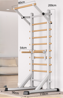 Barras Paralelas Multifuncionales Portátiles para el Hogar, Barra de Dominadas sin Perforaciones, Entrenamiento de Fuerza y Flexibilidad, Madera de Haya