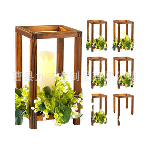 Portavelas Cuadrado de Madera de Pino, Decoración para Bodas, Porta Linternas - Product Image 4