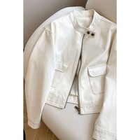 Blouson en cuir décontracté polyvalent de style coréen pour femme, nouvelle collection printemps 2026, tendance rétro