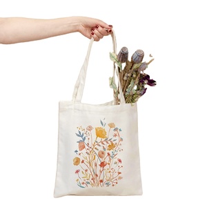 Bolsa de Mano Reutilizable de Lona de Algodón Resistente, con Hebilla Ajustable, Logotipo Personalizable, Diseño Boho con Letras, Estética y Bonita, para Compras - Product Image 1
