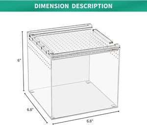 <strong>Wholesale</strong> <strong>Reptile</strong> Terrarium 6.8" X 6.8"x 6" <strong>Reptile</strong> Breeding Box Magnetic Acrylic Enclosure For Tarantula Jumping Spider - Product Image 4