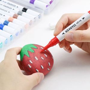 Hot Selling 12 <b>18</b> 24 36 48 Colors Dual Tip Soft Brush Professional Art Drawing Markers Permanent Acrylic Pen Set Plastic Box - Product Image 2