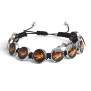 Religioso católico Divina Misericordia Jesús <span class=keywords><strong>Gardian</strong></span> Angel Beads Cordón negro Ajustable Hombres Mujeres Pulsera tejida - Product Image 1