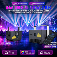 Luces Láser para Fiestas DMX de 6w y 10w, Luces Láser RGB para DJ, Iluminación Láser para Escenarios, Envío desde Almacén en EE. UU.