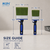 Pinceau concave creux MSN à deux fibres mélangées, grande capacité de prise de peinture, manche ergonomique pour peinture murale au latex