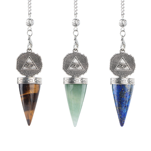 Pendentif Œil Tout-Puissant en Pierre Naturelle, Pendule Conique Pointu pour Radiesthésie, Divination, Méditation et Purification Énergétique - Product Image 3