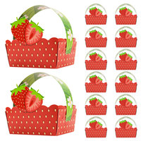 Fleur de fruits d'été bleue Petite boîte cadeau de bonbons portable Design élégant Estampage de tableau ivoire Recyclable Logo personnalisé Fête Nourriture