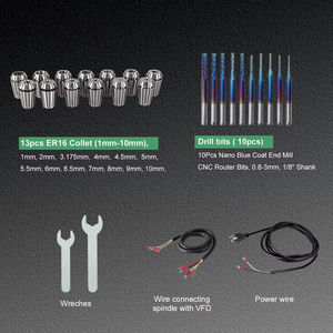 ชุดมอเตอร์แกนหมุน CNC แบบระบายความร้อนด้วยอากาศ ER16 1.5KW 80 มม. 110V/220V/380V ความแม่นยำสูง พร้อมอินเวอร์เตอร์ VFD+คอลเล็ต+ดอกสว่าน - Product Image 4